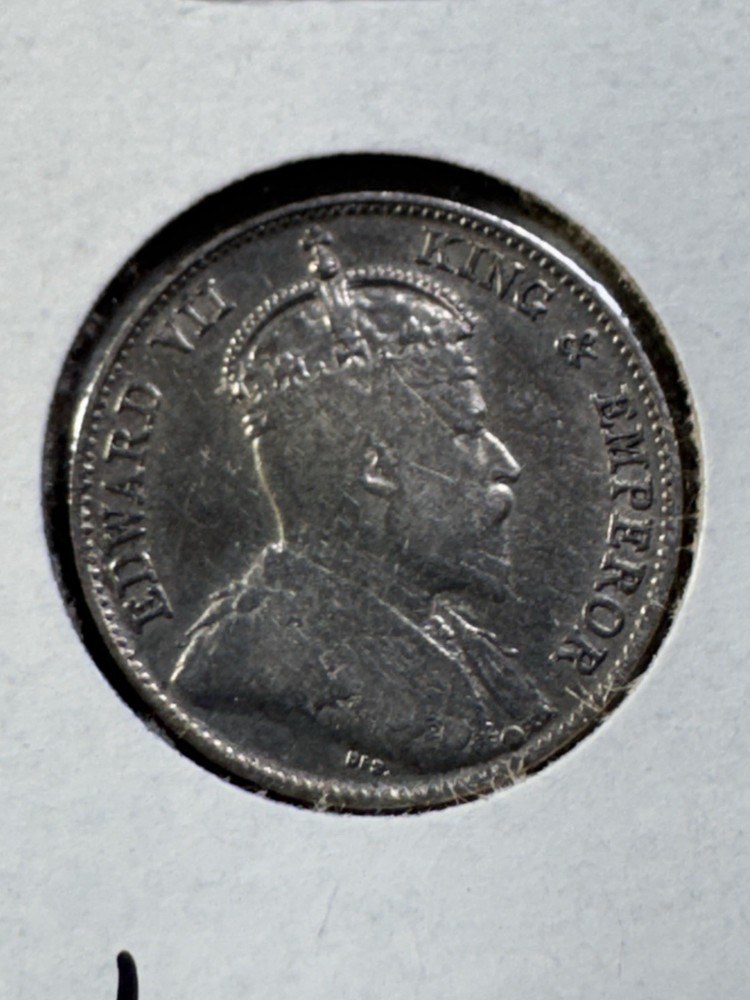 1902 Straits Settlement 10 Cents Silver Coin Cleaned