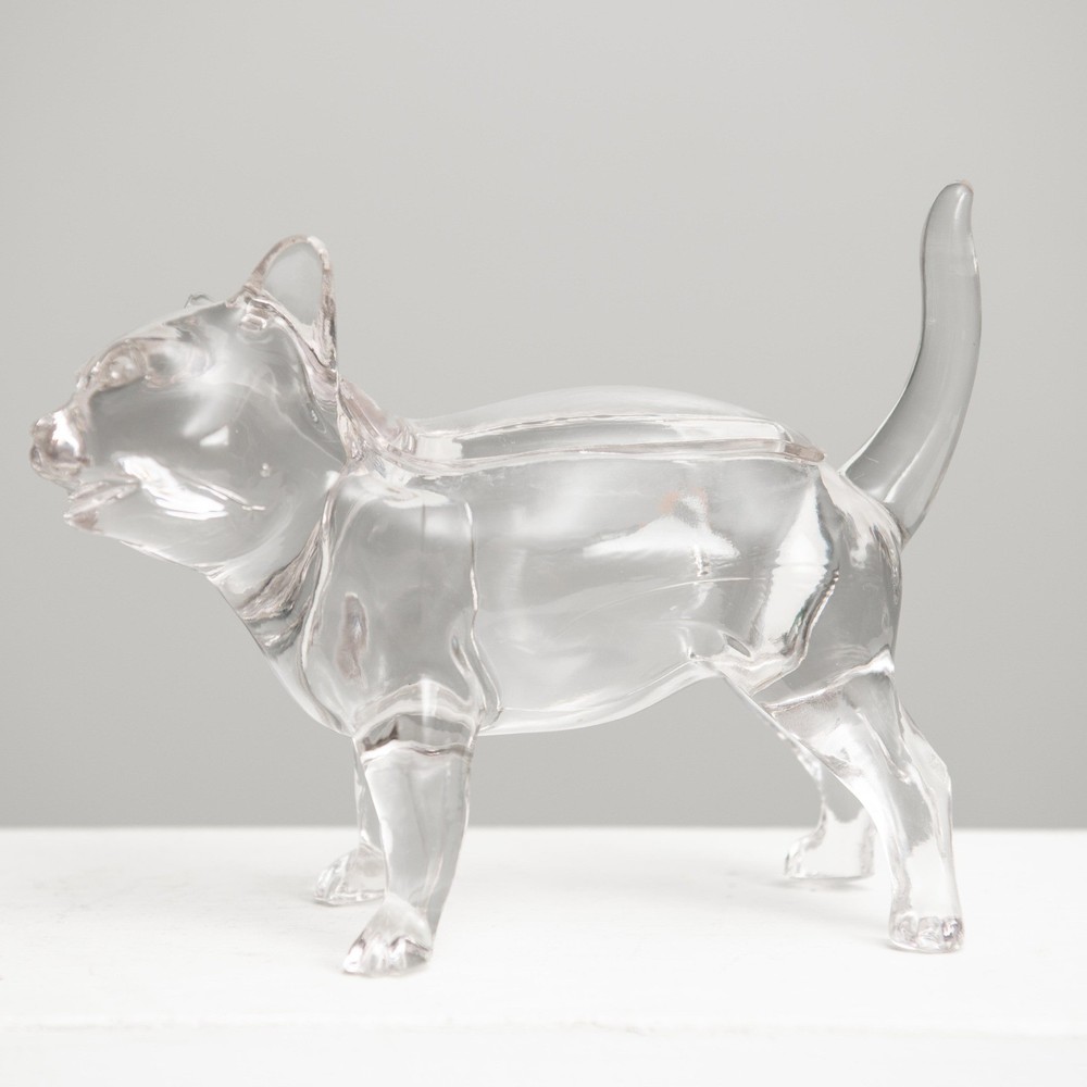 Co-Operative Flint Glass 1920s Cat Trinket Box Candy Dish Kitty Cat Lover Gift