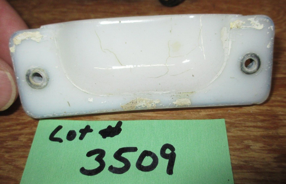 Vintage Glass Cupboard Drawer Pull #3509