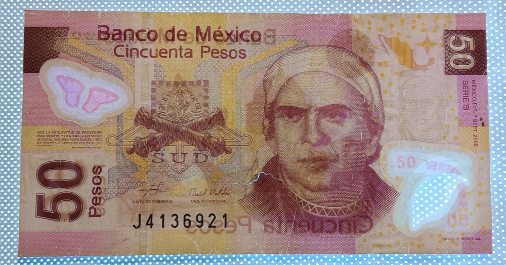 Mexic 2005 50 Pesos Polymer plastic CIRC Poor