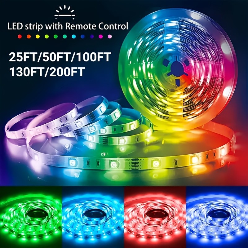 100Ft LED Strip Lights, Smart Light with App Remote Control, RGB LED Lights for