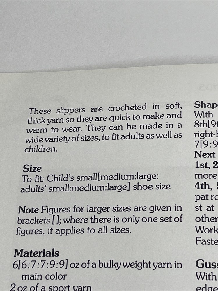 Marshall Cavendish Childs Loopy Slippers Crochet Pattern
