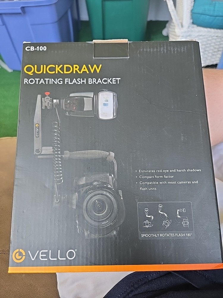 Vello QuickDraw CB-100 Rotating Flash Bracket DSLR Camera Mount – New Sealed Box