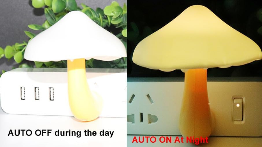 AUSAYE 2 Pack Sensor LED Night Light Plug in NightLight 2 Pack, Warm White