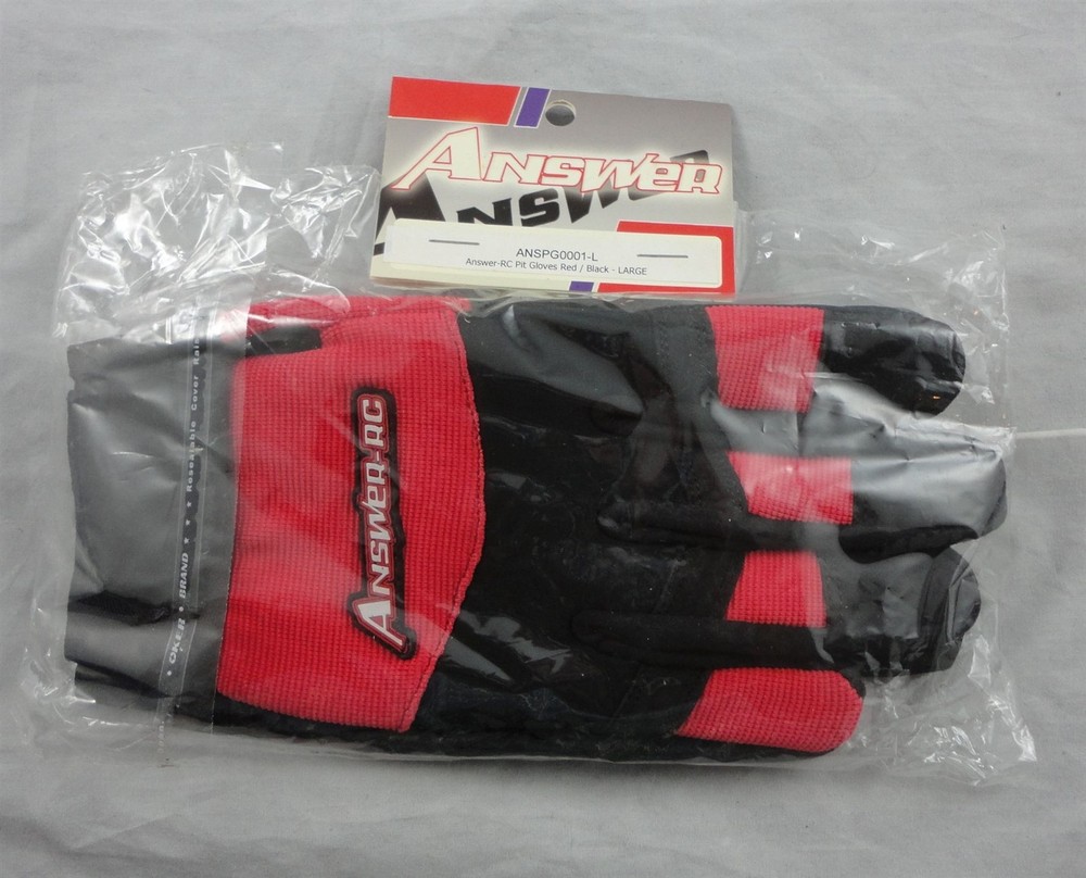 Answer RC Red/Black Pit Gloves (Large) ANSPG0001-L