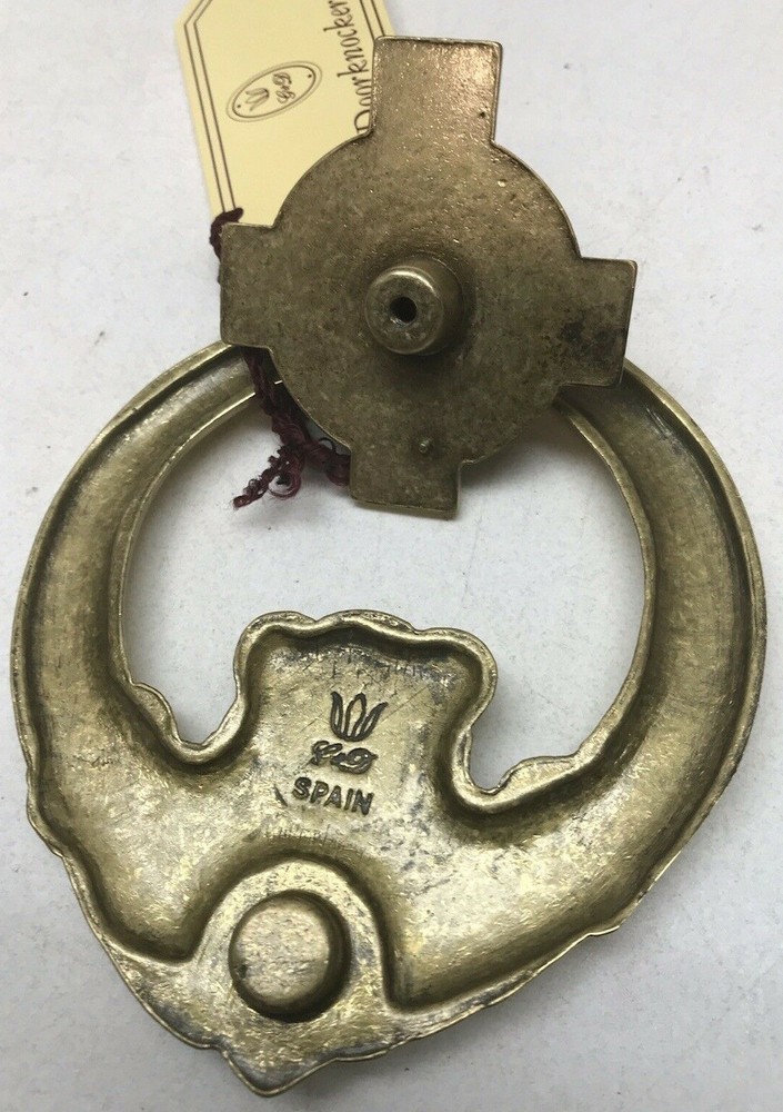 D & G Solid Brass CLADDAGH Doorknocker / CELTIC CROSS Back- Spain - NIB