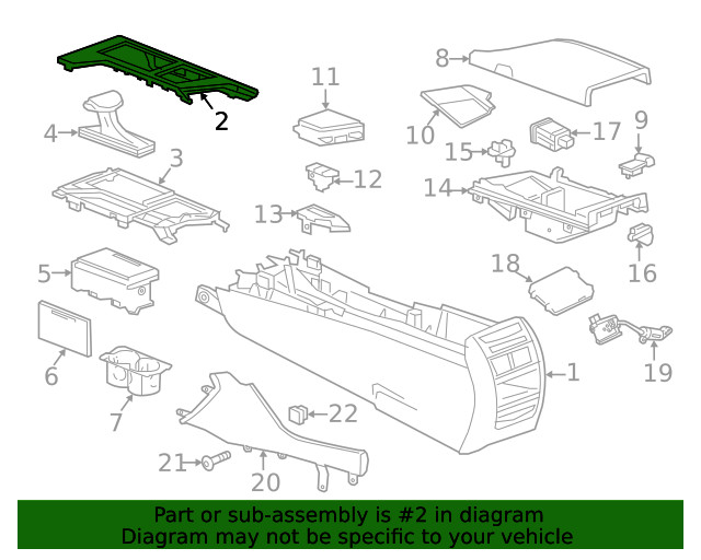Genuine GM Front Floor Console Applique 23386914