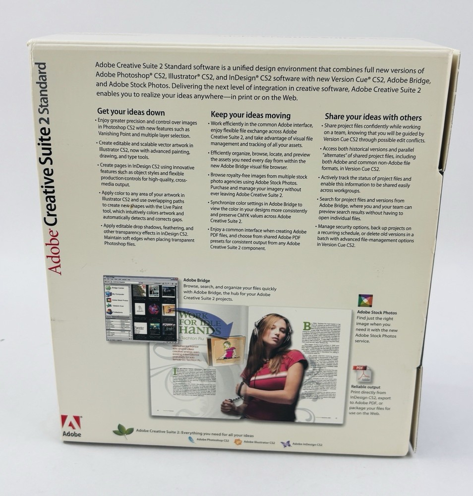 VINTAGE Adobe Creative Suite 2 Standard CS2 PC Windows Complete Retail Box