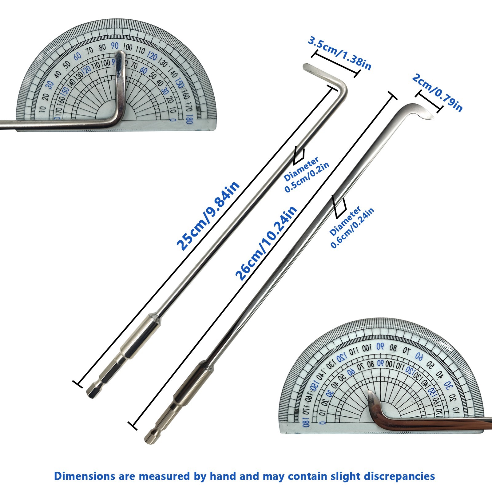 20 Pcs Paintless Dent Removal Push Rods Kit, Automotive Panel Dent Removal Hooks