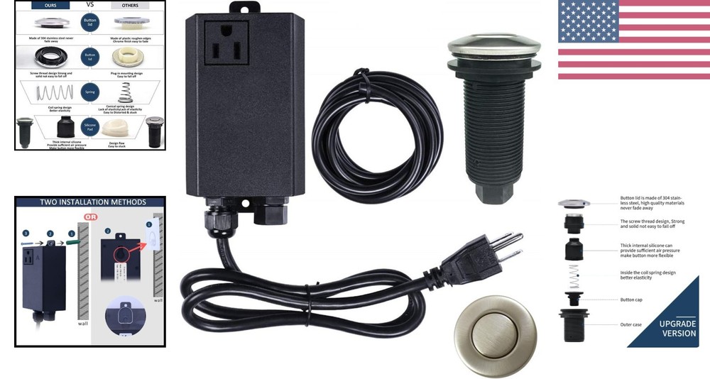 Upgrade Your Kitchen with Brushed Nickel Air Switch for Garbage Disposal Control