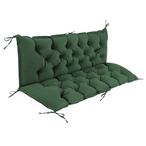 Porch Swing Cushions, Waterproof Swing Cushions for 47×40×4 Inch Forest Green