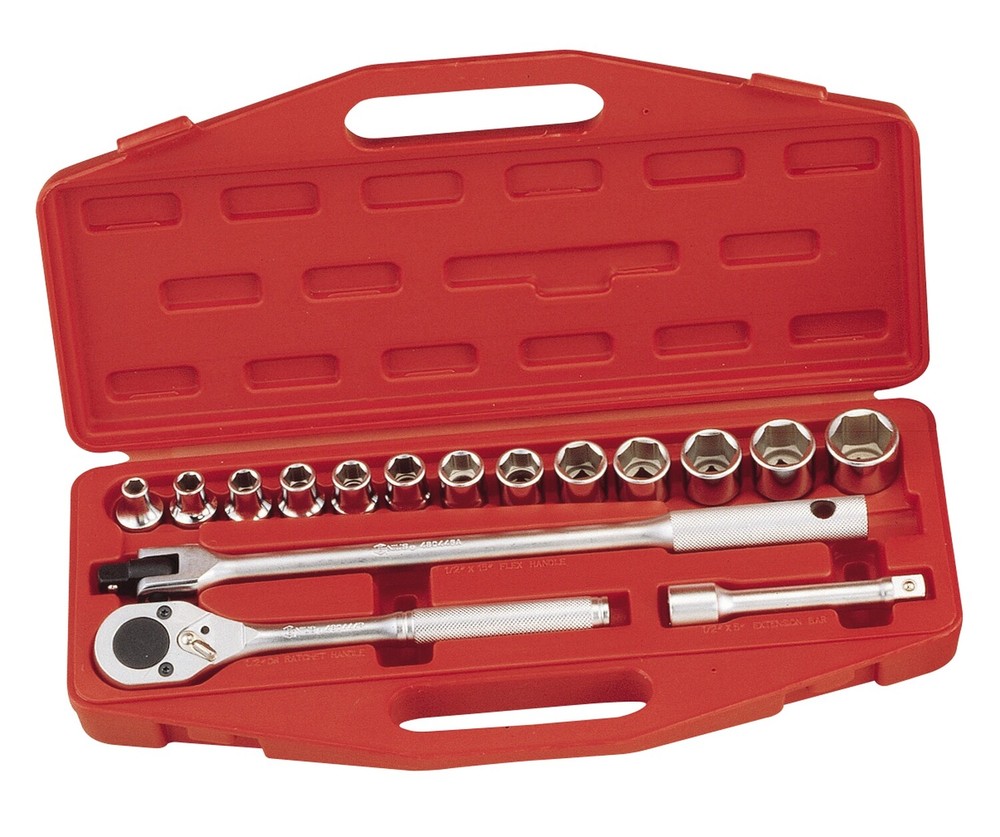 Genius Tools 16 Piece 1/2" Dr. Metric Hand Socket Set - GS-416M