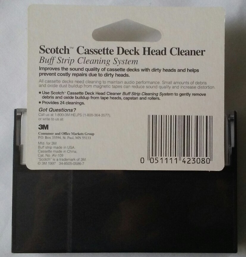 3M Scotch Cassette Deck Head Cleaner Buff Strip Cleaning System NEW Sealed!