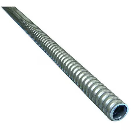 Flexible Metallic Conduit, 1/2 In Trade Size, 25 Ft, Steel, Galvanized, Gray,
