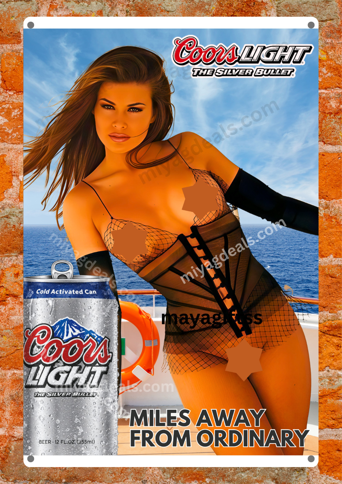 Cold Clight Beer Sexy Mexican Girl Metal Sign Poster– Bar Wall Decor Read Des