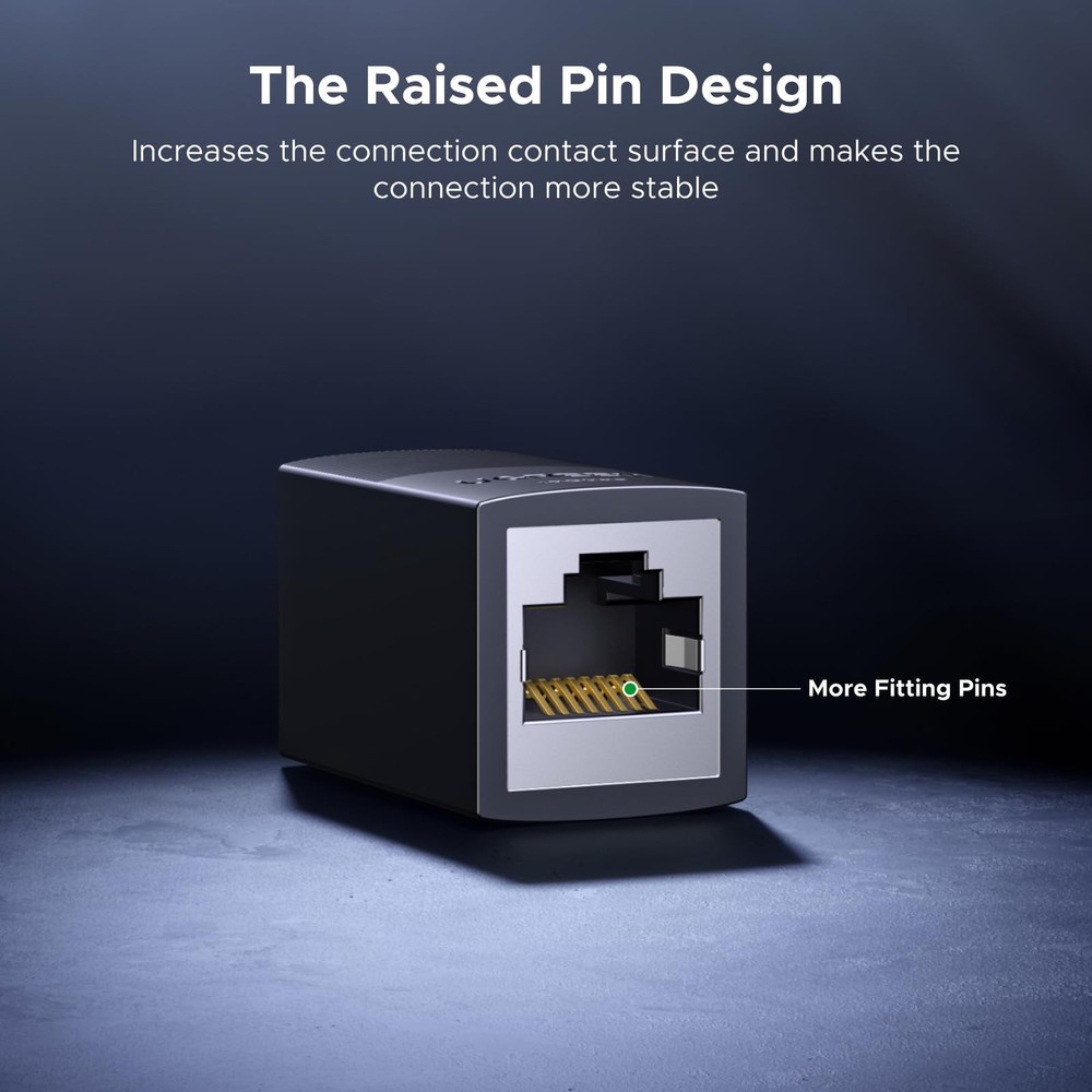 UGREEN Ethernet Extender 10Gbps,2 Pack Coupler with PoE Black