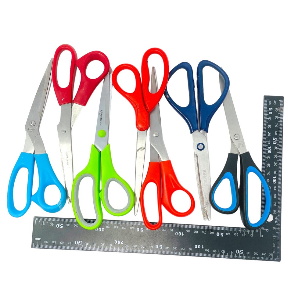 7 Pcs Amazon Basics & Assorted Multipurpose Scissors, Stainless Sharp Shears