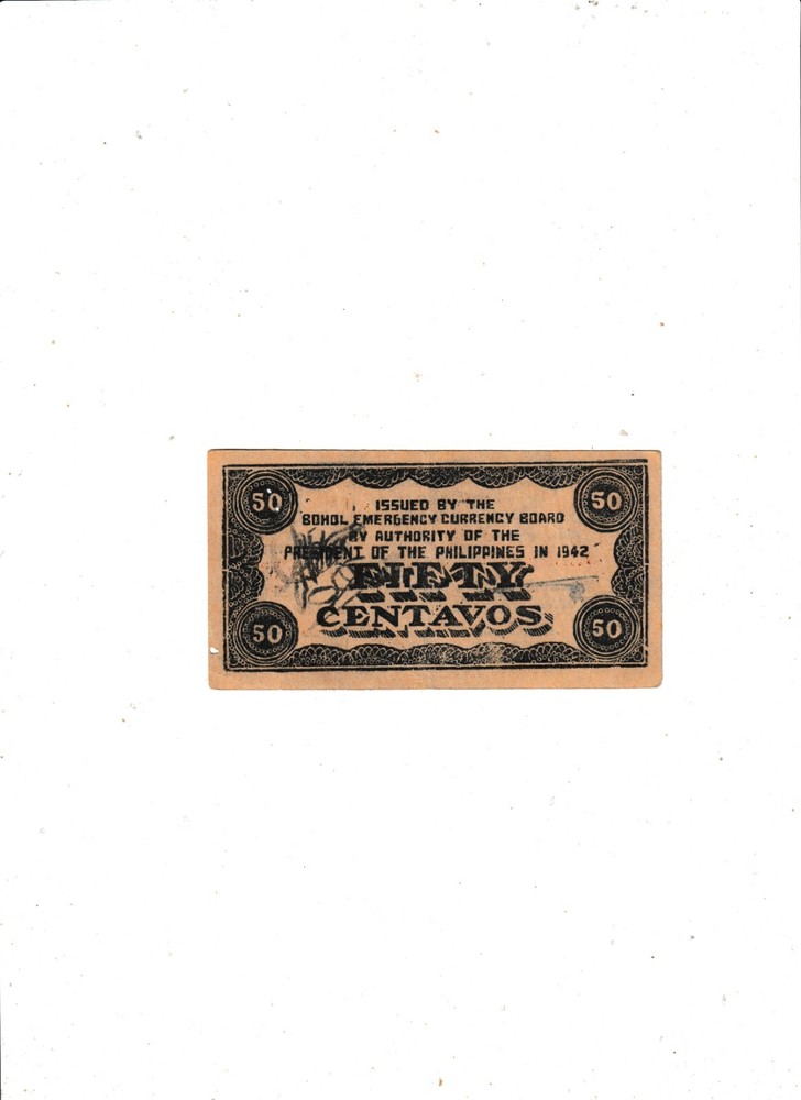 PHILIPPINES 50 CENTAVOS 1942 BOHOL