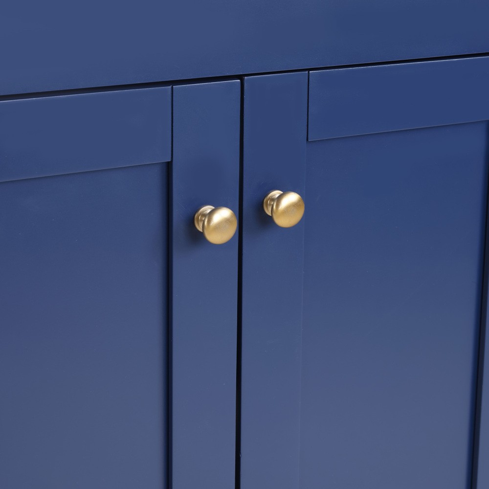 30" Blue Bathroom Vanity w/Ceramic Sink,Soft Close Drawers, Solid Wood Frame