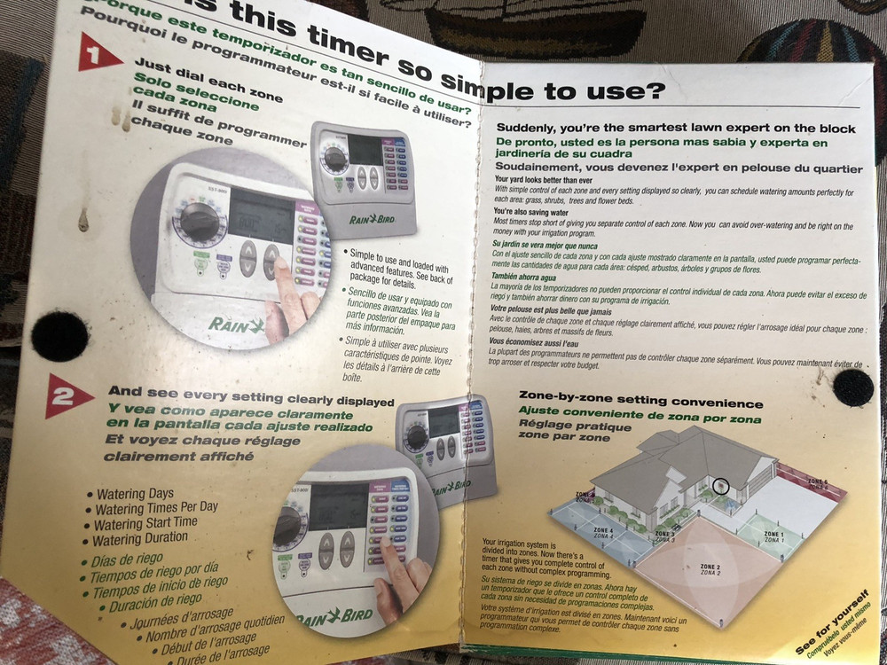 Rain Bird Irrigation Timer 4-Station Indoor Simple-to-Set Controller SST - 400i