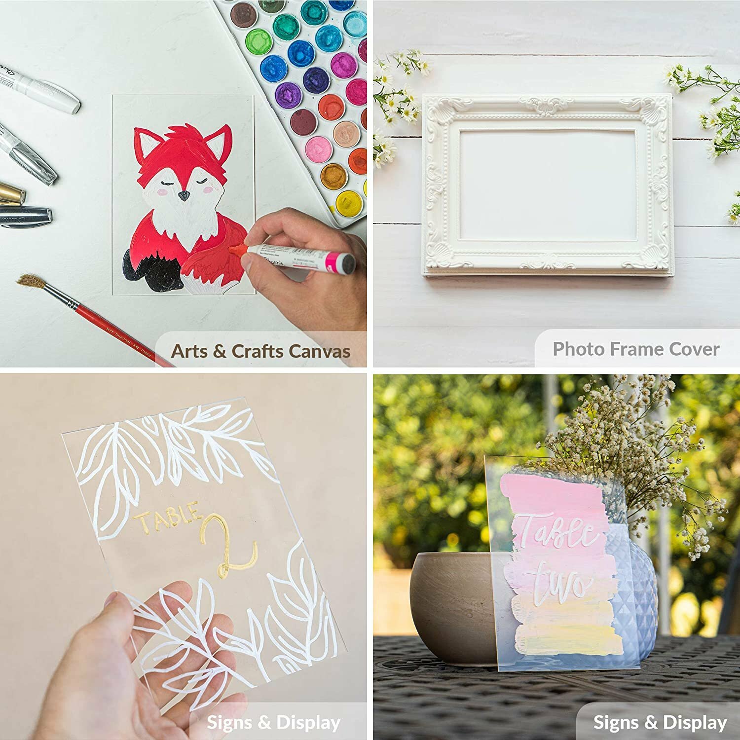 [10-Pack] SimbaLux® Acrylic Sheet Clear 8”x10” 0.04” Thick (1mm) Plexiglass