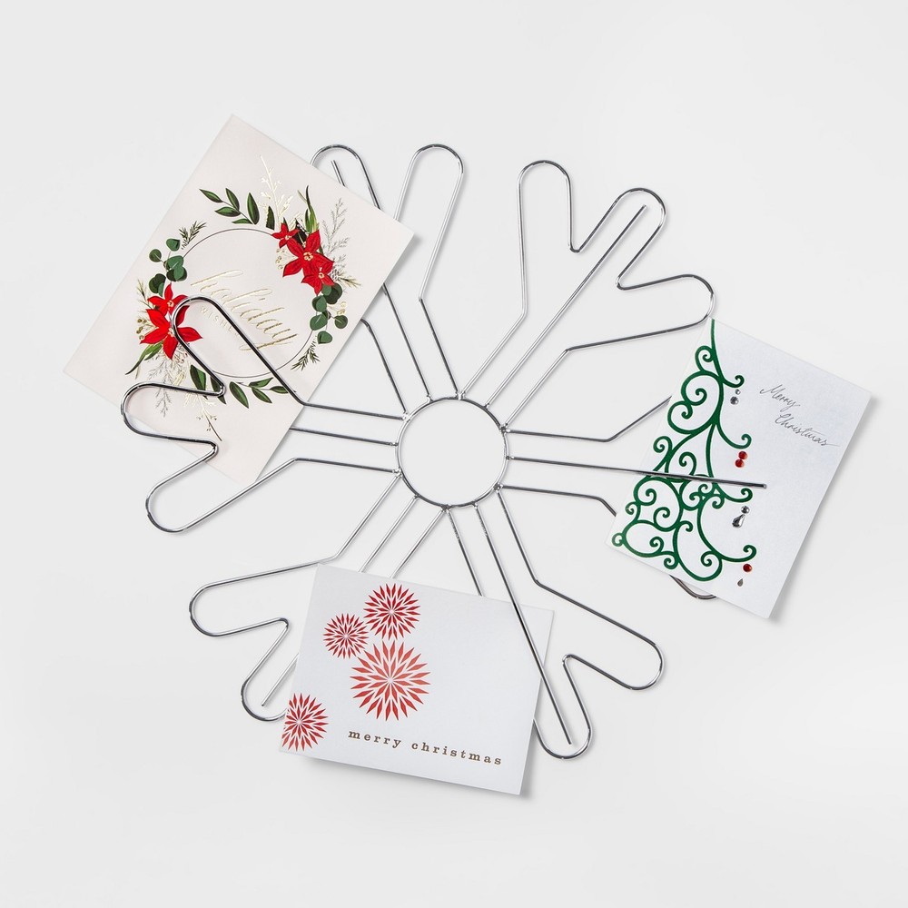 New !  4"x 6" Snowflake Wall Mount Frame Chrome - Wondershop