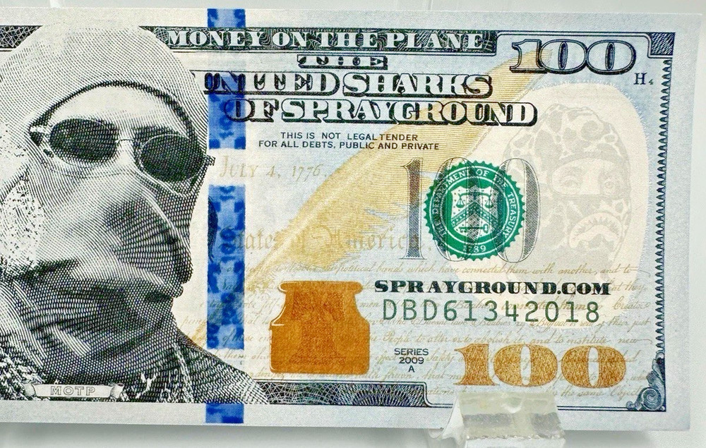 Sprayground $100 Dollar Bill Accessory Play Funny Money Note Unused