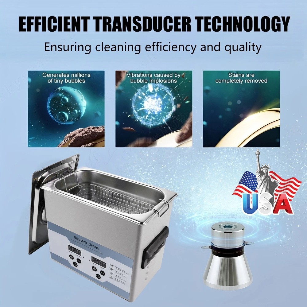3.2L Ultrasonic Cleaner with Timer Heating Machine Digital Sonic Cleaner UPS