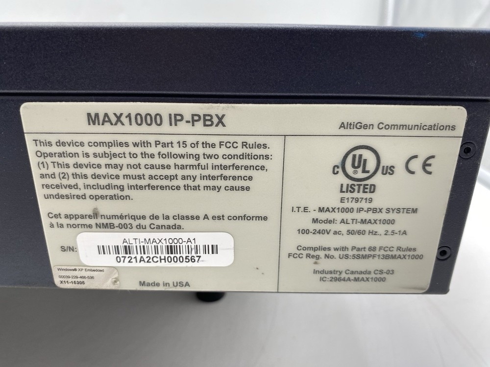 Altigen ALTI-MAX1000 IP-PBX System