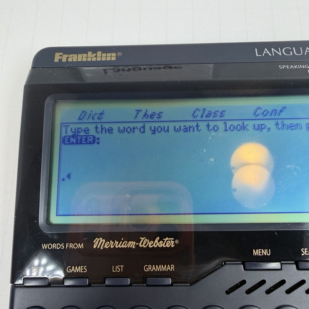 Franklin Language Master Speaking Dictionary Thesaurus Grammar LM-6000 Tested