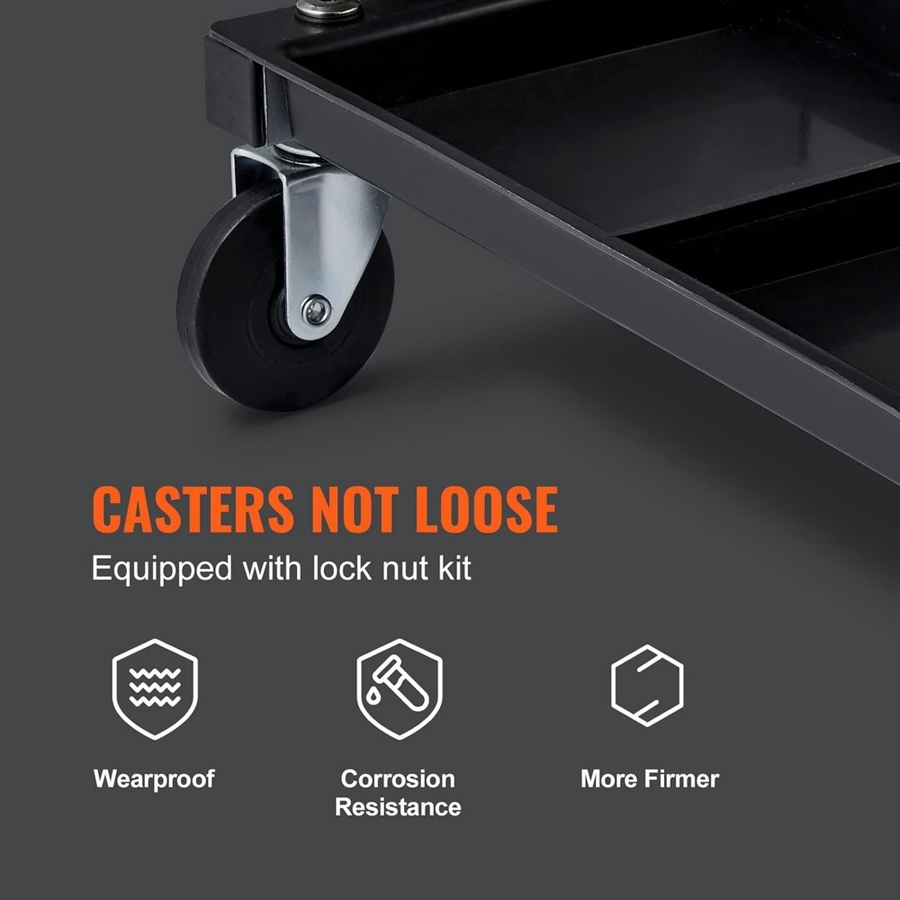 Padded Workshop Stool - 250LBS Rolling Stool with Tool Storage for Mechanics