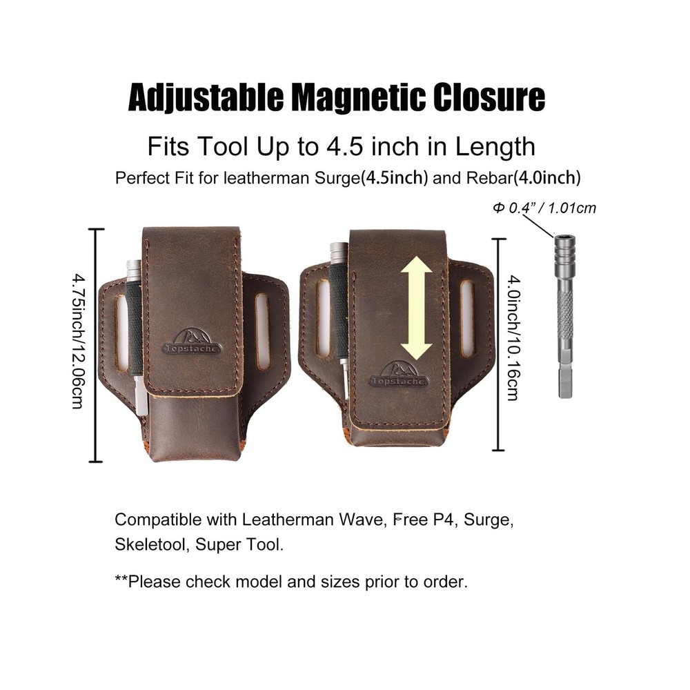 Topstache Leather Multitool Sheath for Belt - Multitool Holder - ED... Fast Ship
