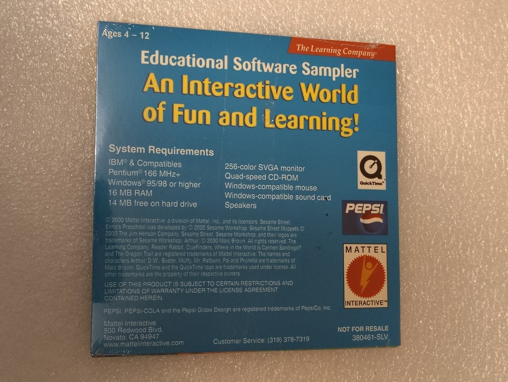 The Learning Company Software Sampler Educational Pc Games 2000 Reading Rabbit