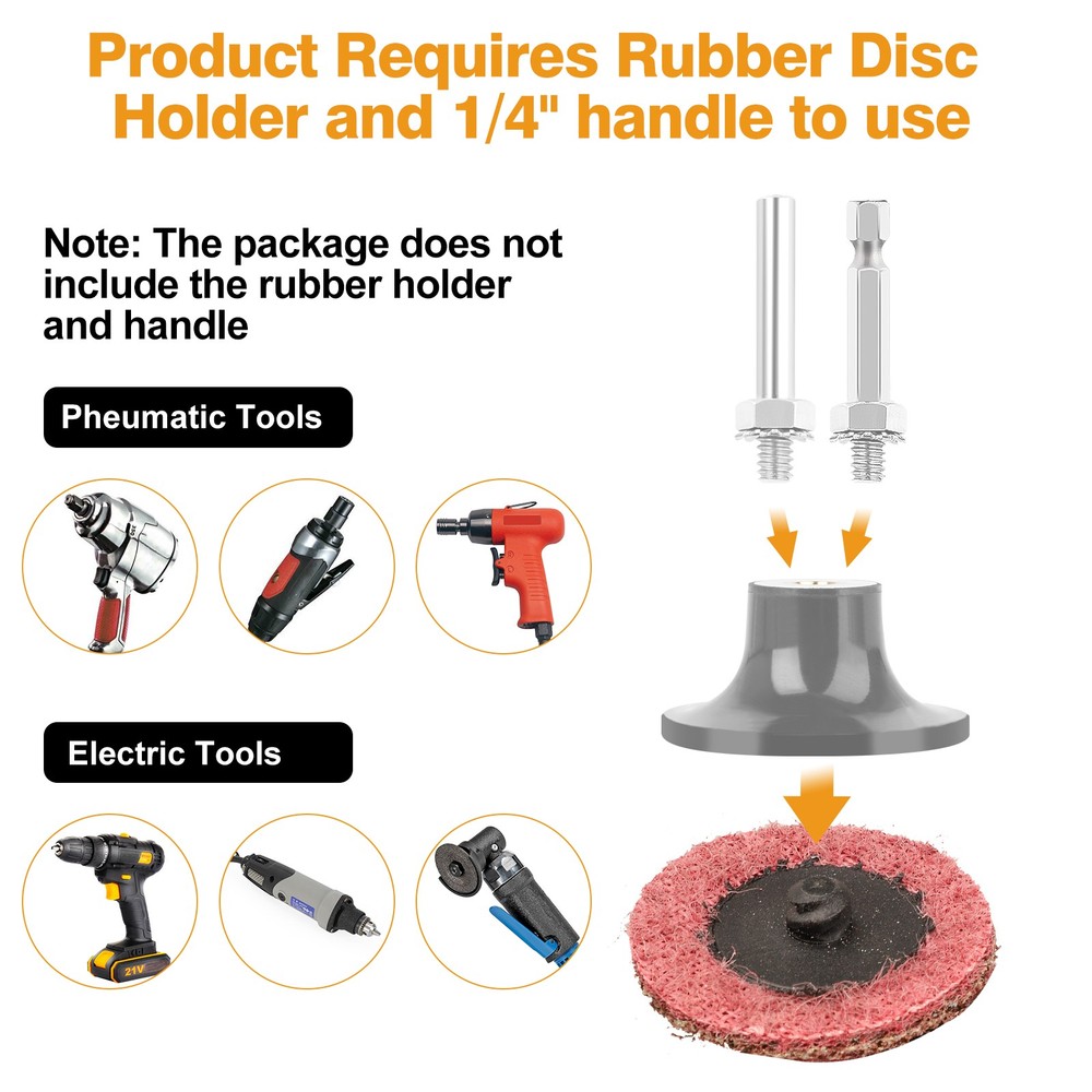 50Pc 2" Medium Surface Conditioning Discs Roll Lock Sanding Pads for Die Grinder
