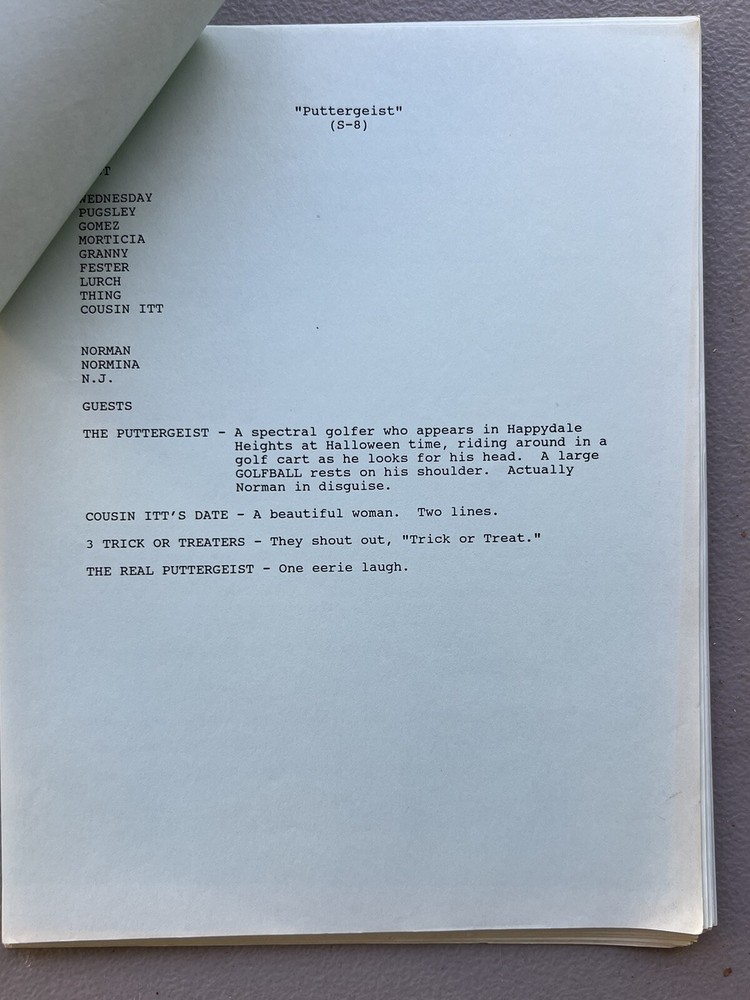 THE ADDAMS FAMILY SCRIPT "Puttergeist"(21-MINUTE SCRIPT)