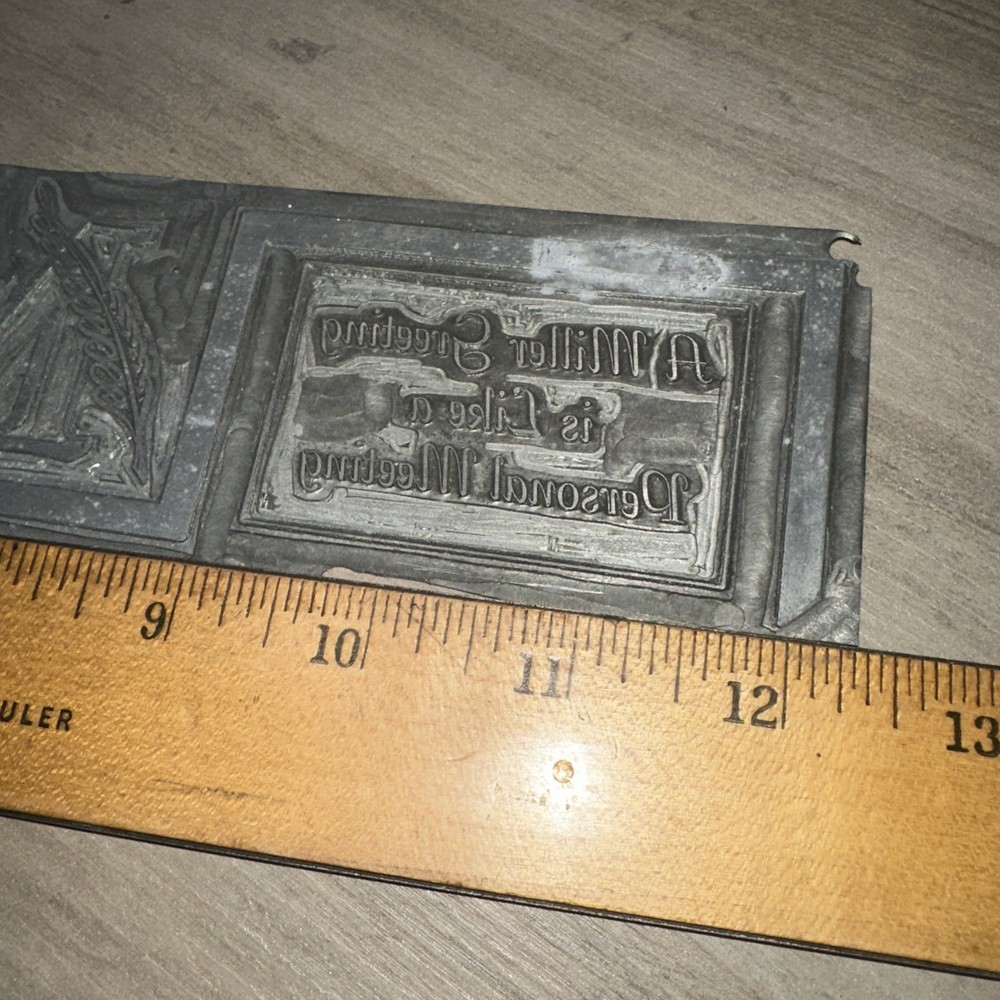 Printing Plate “ Ask For Miller Greeting Cards “