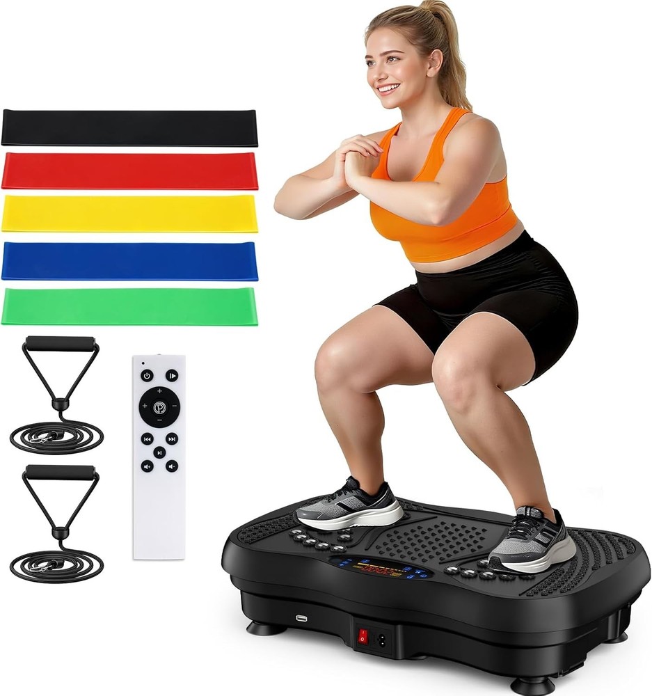 Compact Vibration Fitness Platform with Bluetooth Music Sync