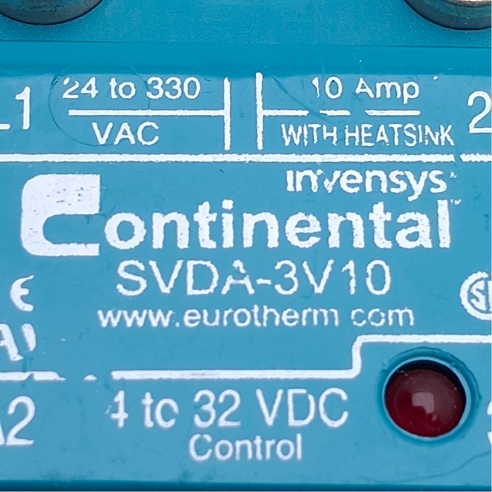 Continental SVDA-3V10 Solid State Relay 4-32VDC Input, 10A 24-300VAC Contact