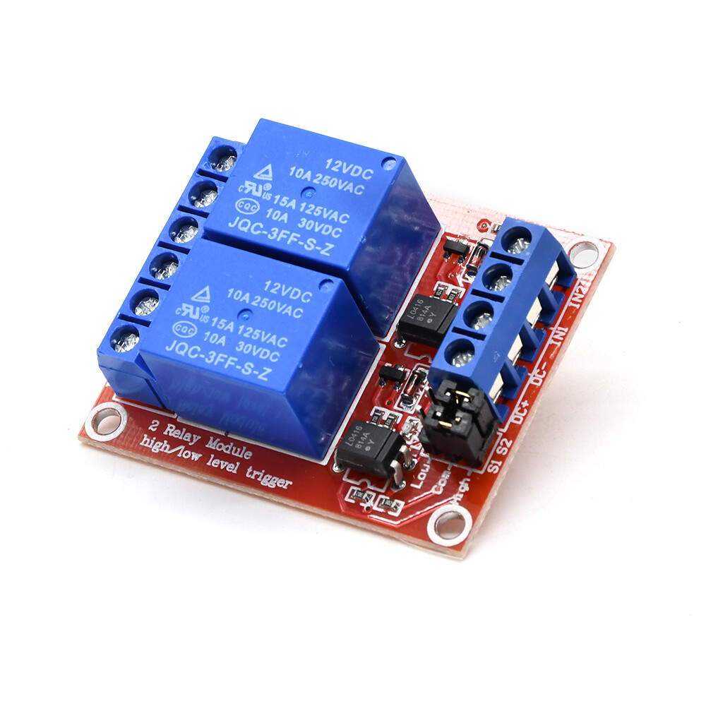 2-Channel 12V Relay Module Optocoupler High and Low Level Trigger