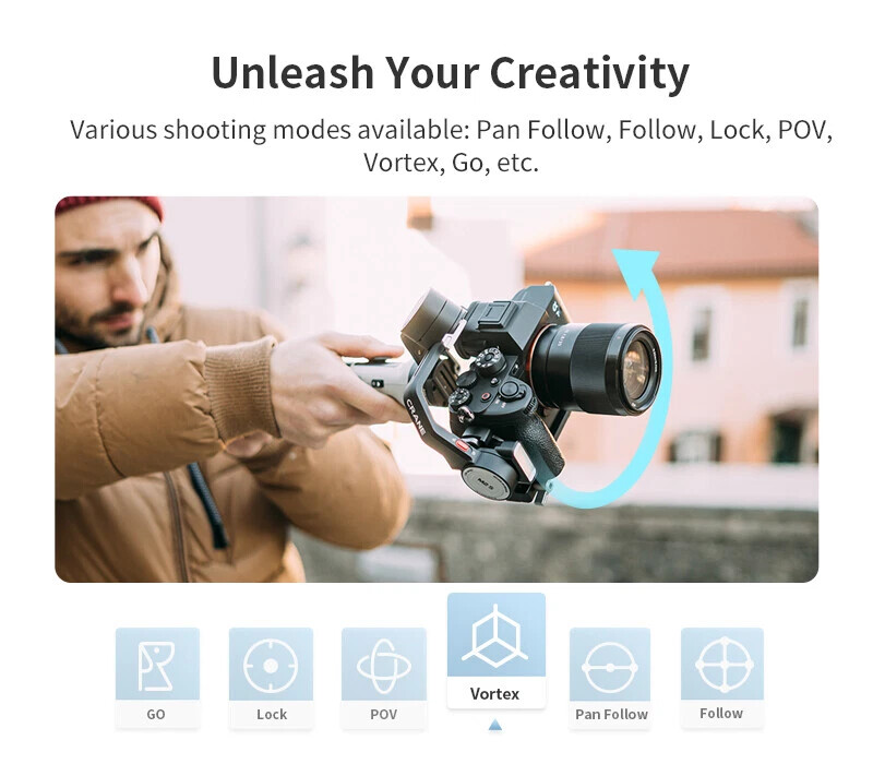 Zhiyun Crane M2 S M2S 3-Axis Gimbal Stabilizer for Mirrorless Cameras Phone
