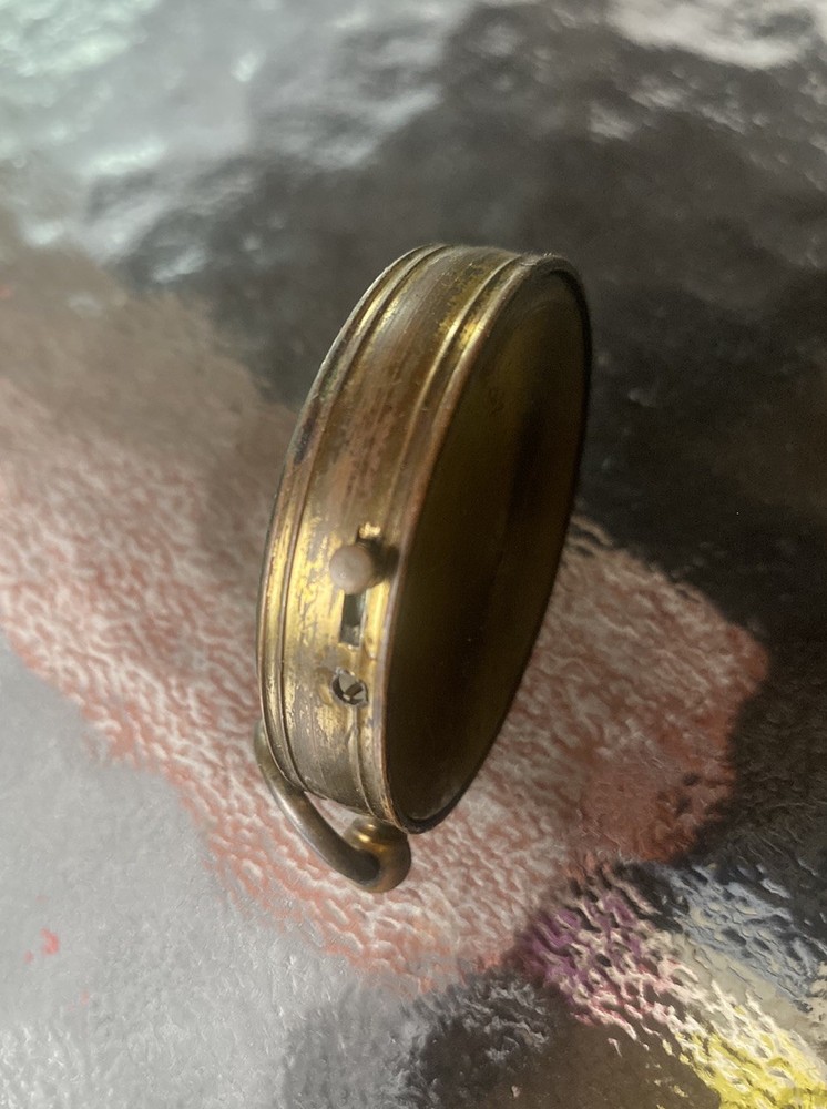 Antique Brass Pocket Compass | Locking Needle | Silver Directional Points