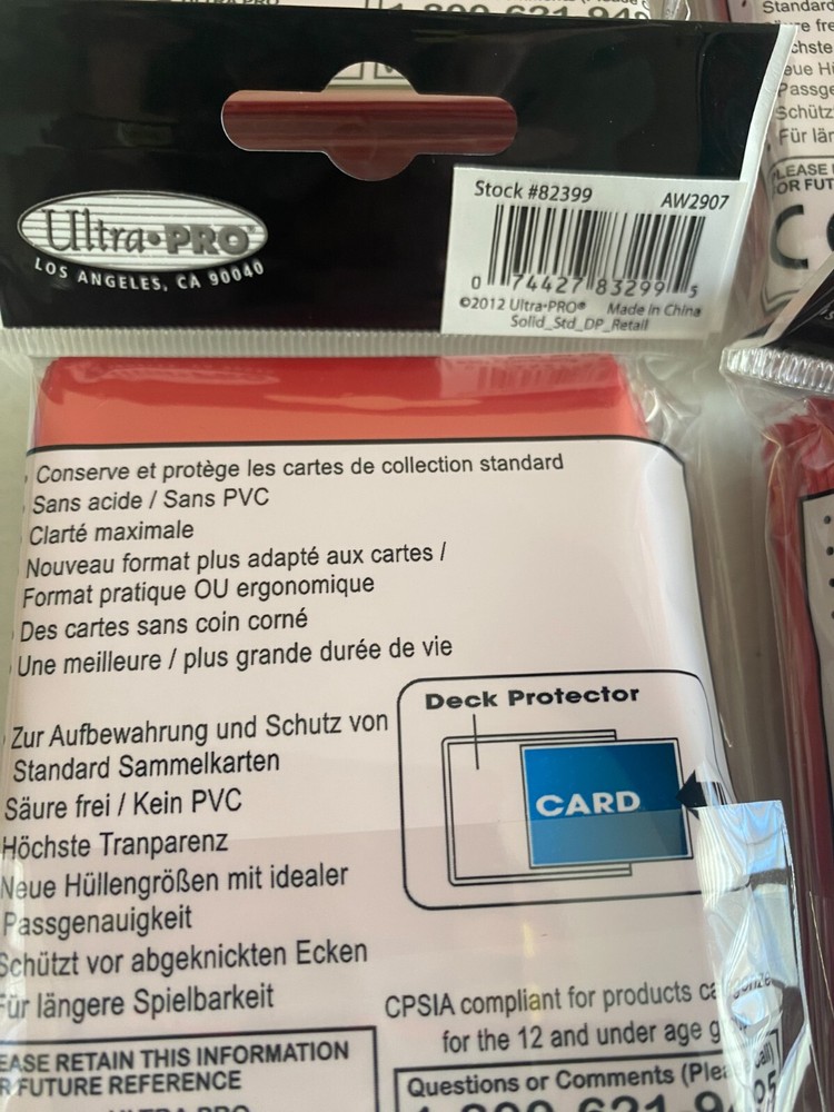 Ultra Pro - Deck Protector Sleeves , 50 sleeves total - RED