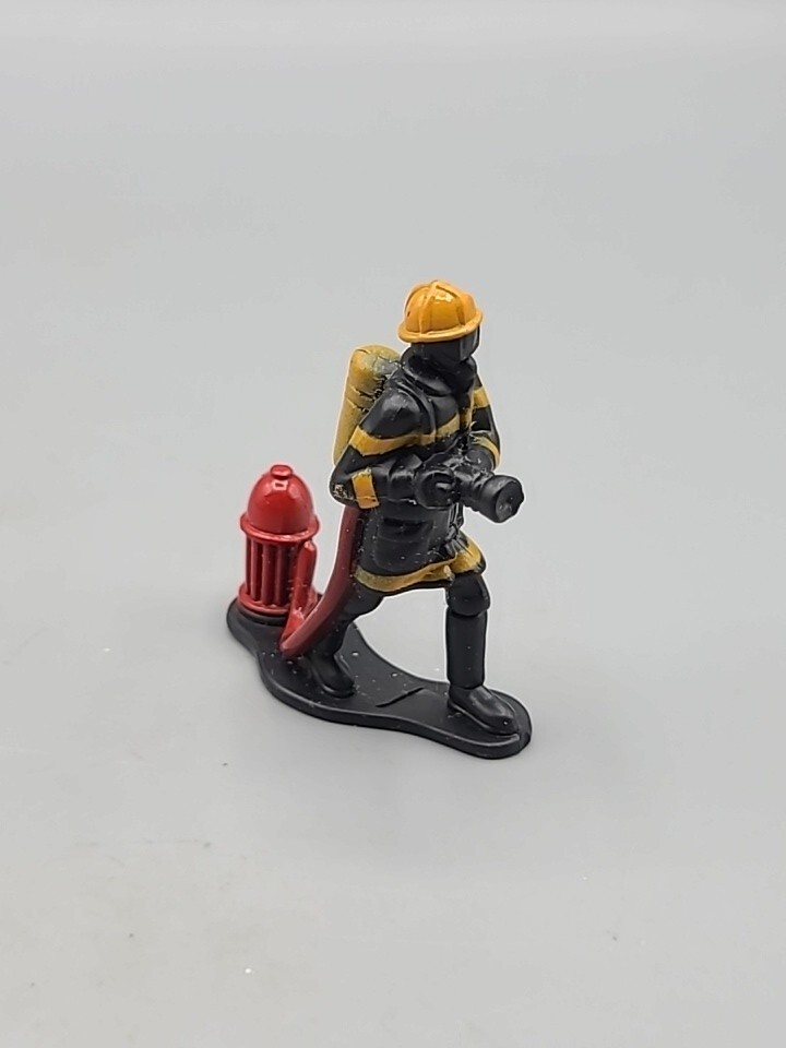 Vintage Fireman Figurines Black Plastic Fire Hydrant
