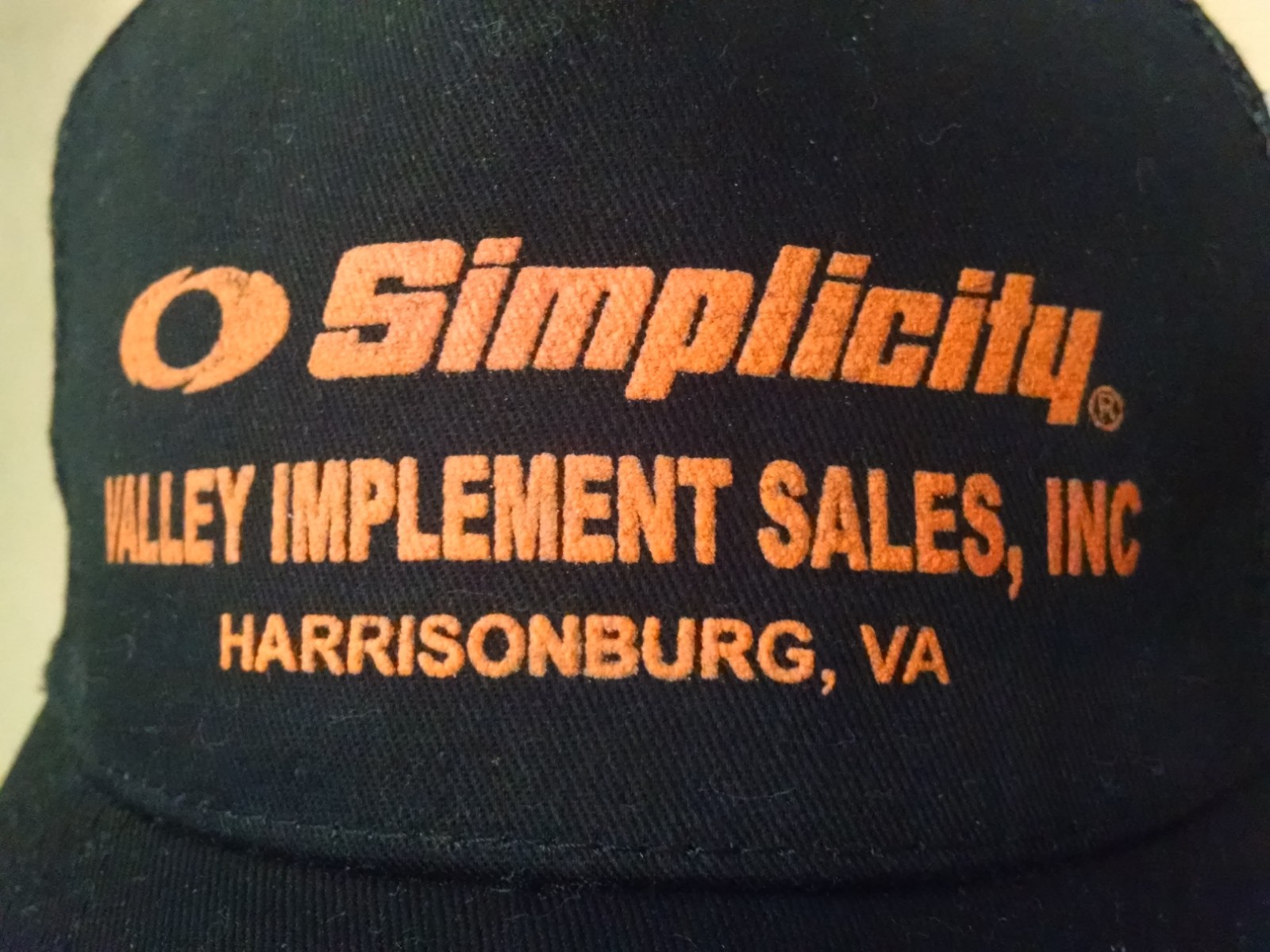 SIMPLICITY VALLEY IMPLEMENT SALES HAT HARRISONBURG VA BLACK ORANGE ADJ COBRA.