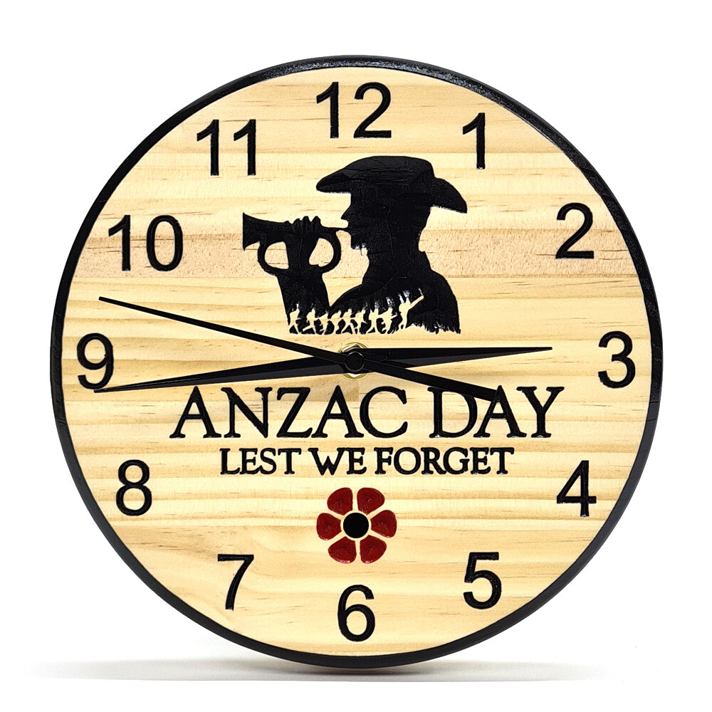Anzac Day - Timber Clock