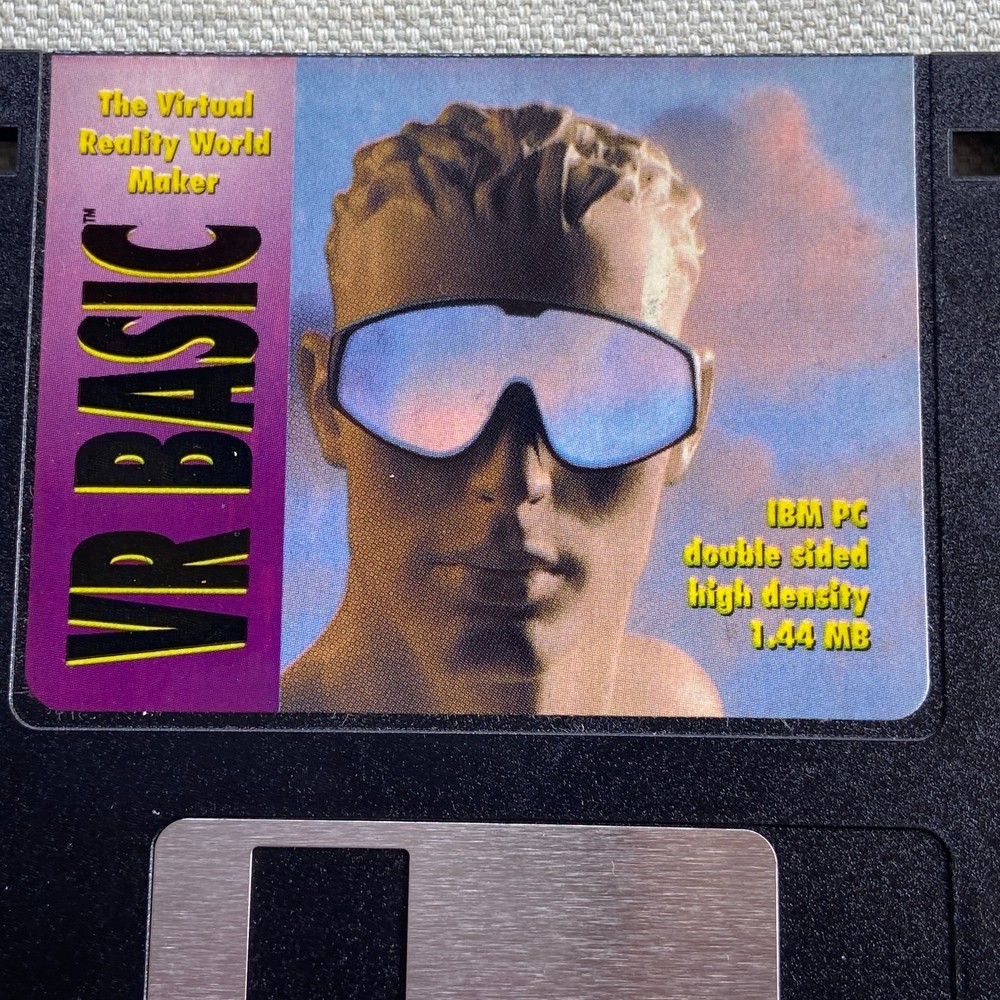 Vintage Video Game 3.5” Floppy Disk VR Basic Virtual Reality World Maker IBM PC