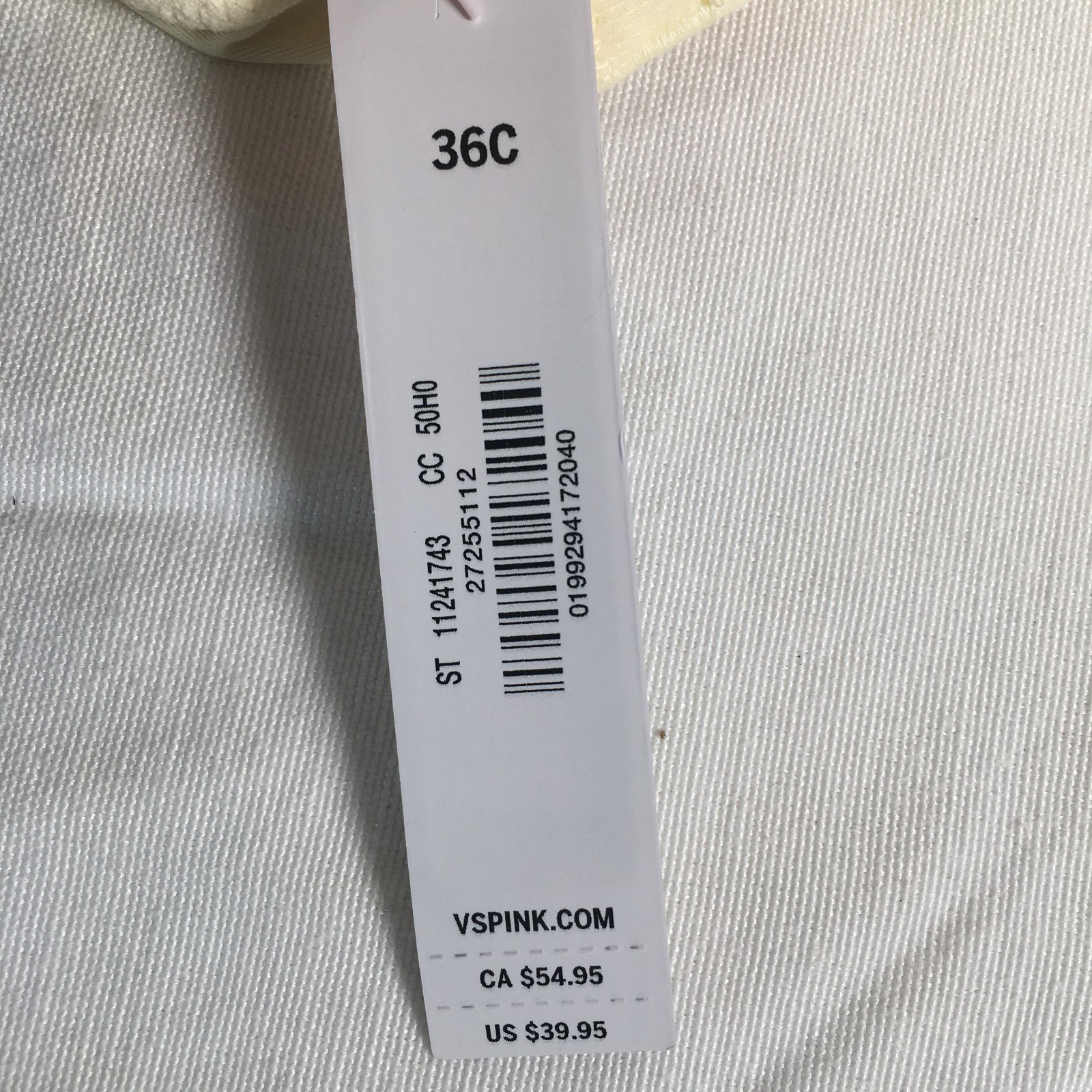 Victoria's Secret Pink Lightly Lined T-Shirt Bra 36C Cream Ivory NWT