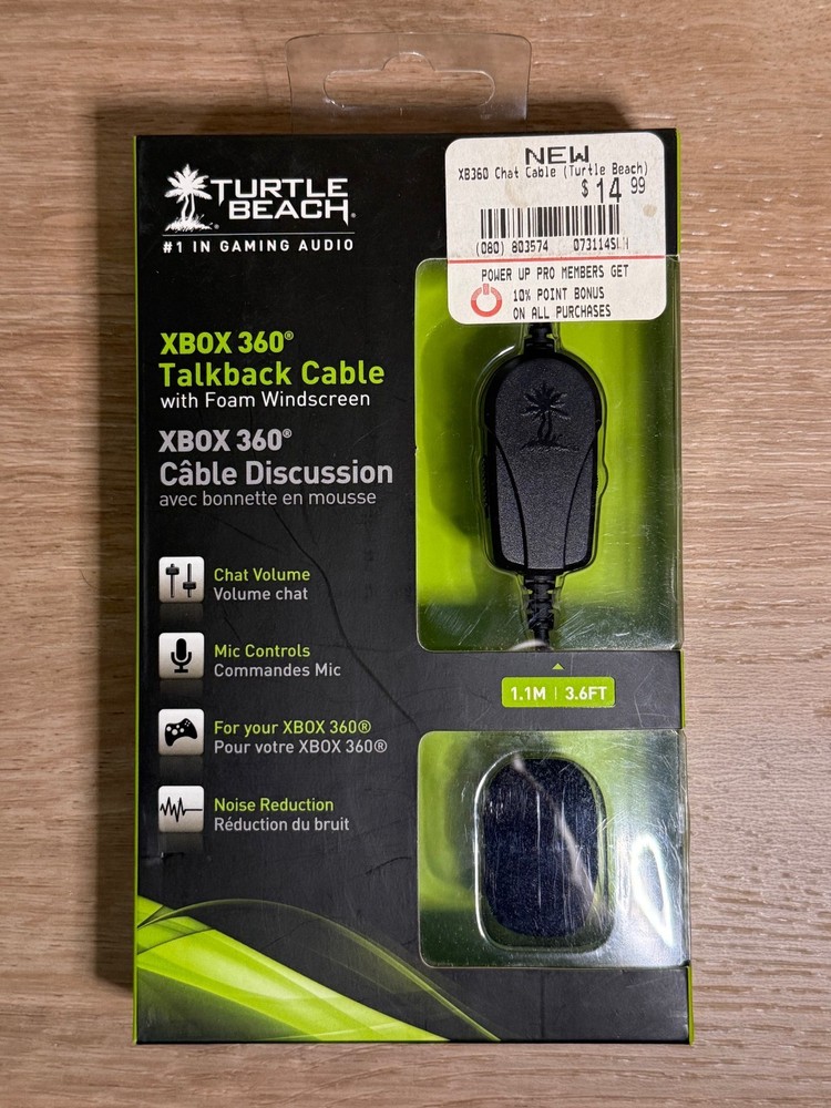 New Turtle Beach Xbox 360 Talkback Cable with Foam Windscreen