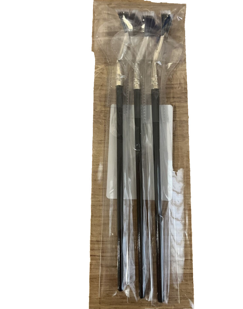 Folding Angle Scalloped Lash Brushes 3 Pack NEW