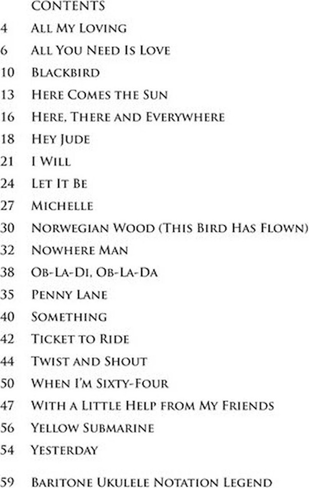 The Beatles - for Baritone Ukulele